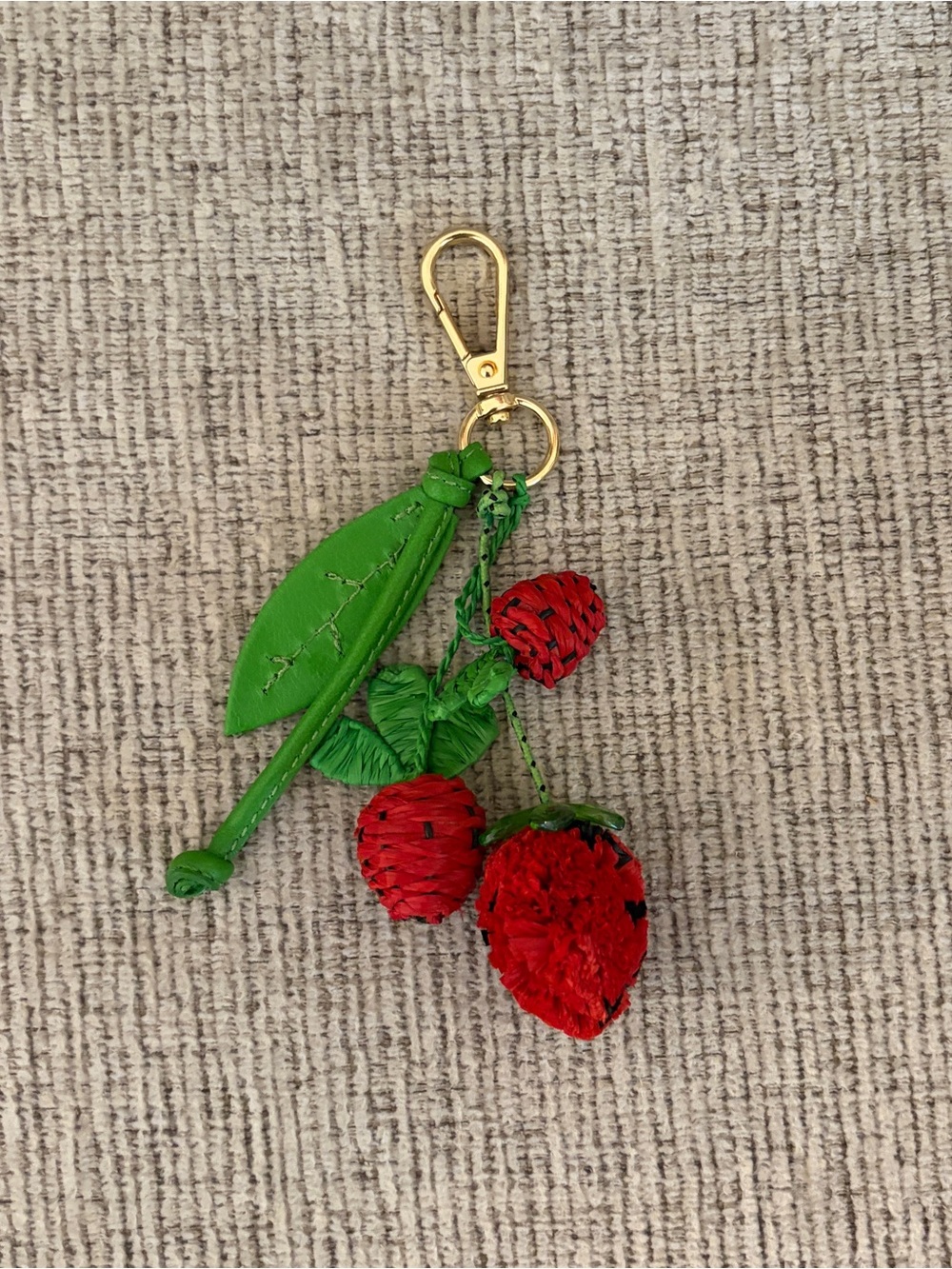 Green & Red Strawberry Keychain Bag Charm
